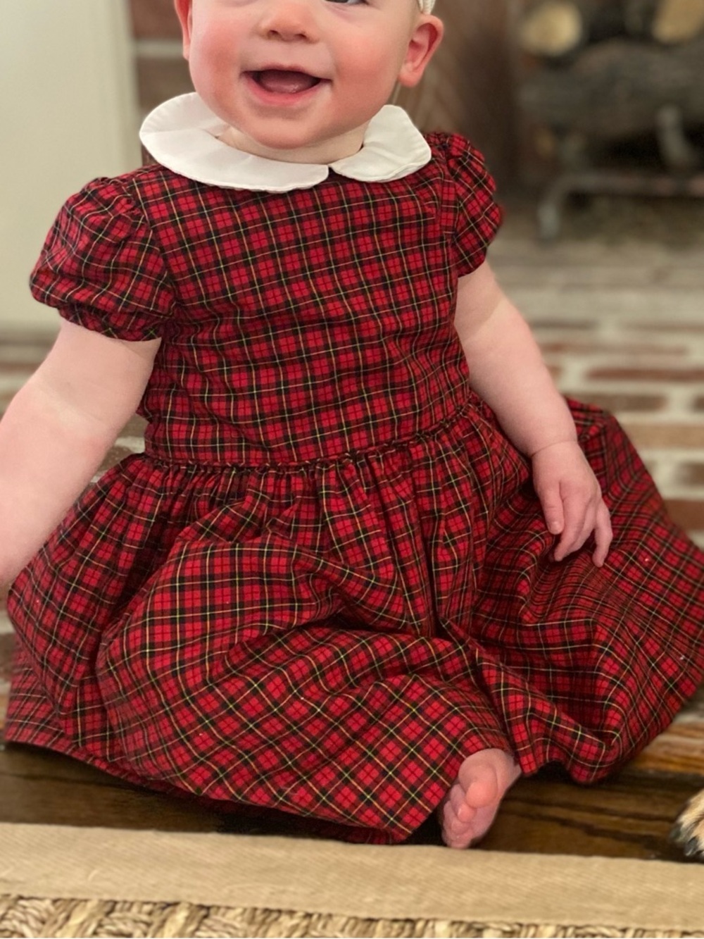 Ralph Lauren Red and Black Plaid Peter Pan Collar Dress